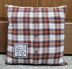Memory pillow made from Loved Ones Shirts.