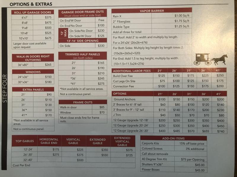 Carport & Garage Pricing click here