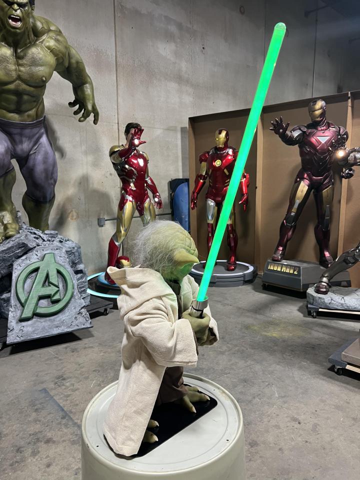 Life Size Yoda with Lightsaber