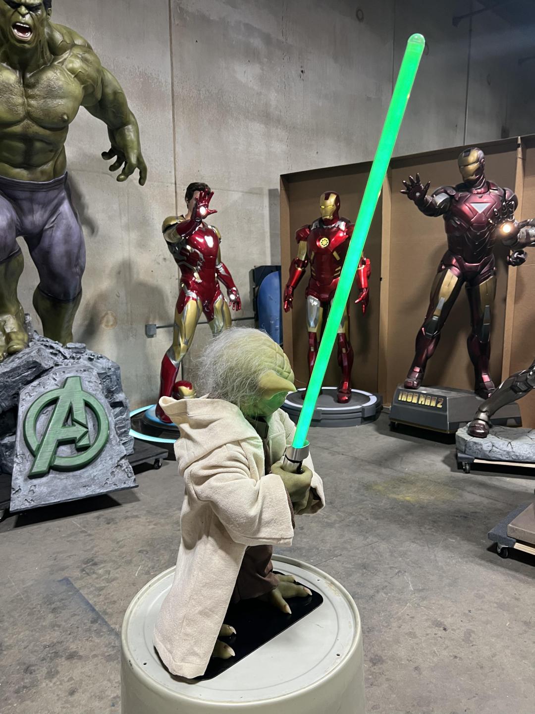 Life Size Yoda with Lightsaber