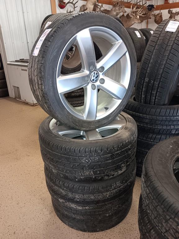 235/40R18 Continental ContiPro Contact Tires Set of 4 With VW 5 Bolt Rims