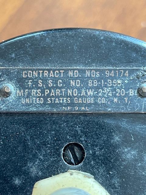 U.S. Gauge Co.-Cessna 180 & 182 Airspeed Indicator. Used.