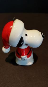 SNOOPY ORNAMENT WITH SANTA SUIT VINTAGE 1958
