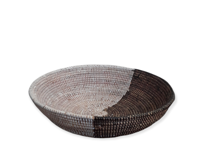 Versatile Large Senegalese Round Multicolor Hand Woven Basket, Storage.
