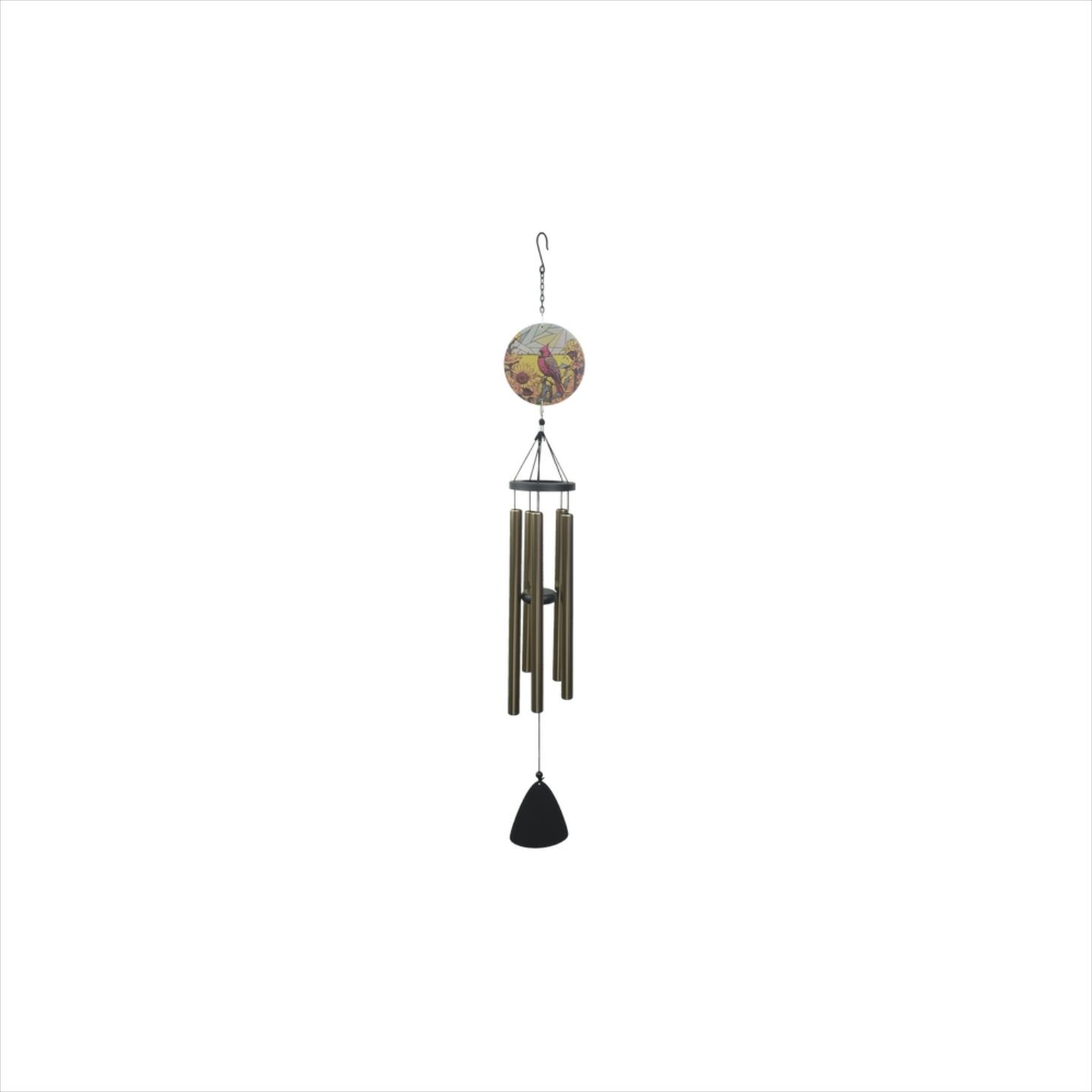 Wind Chime Painted Cardinal 37"