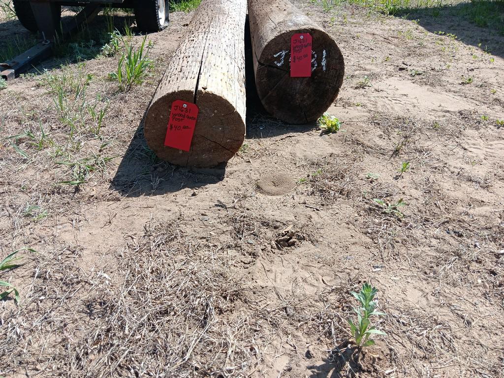 Wood Gate Post Qty of 2 - Lot # J1631
