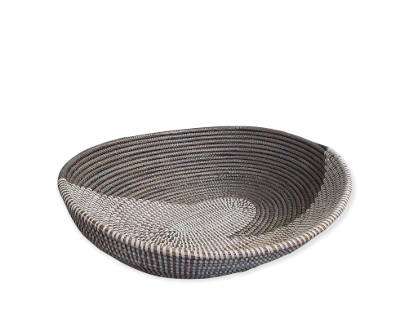 Multicolor Traditional Decorative Storage, Versatile Senegalese Handcrafted Oval Basket.