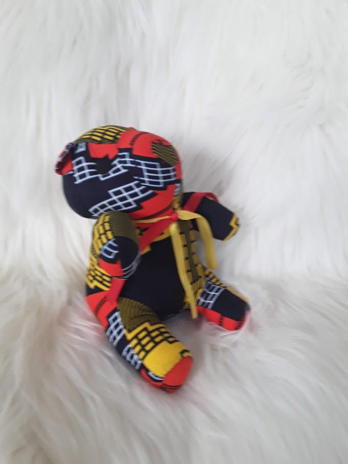 Handmade Ribbon Bow Tie Teddy Bear.
