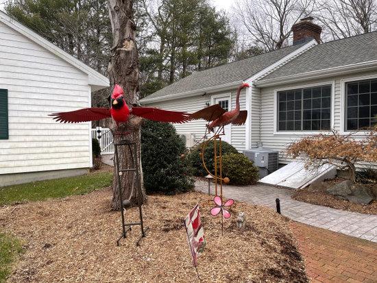 Garden Art Large Flying Flamingo Kinetic Rocker Stake