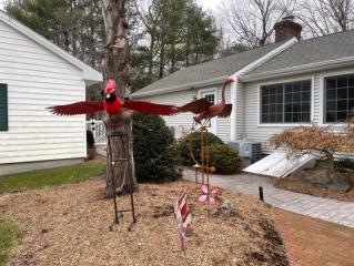 Garden Art Large Flying Flamingo Kinetic Rocker Stake