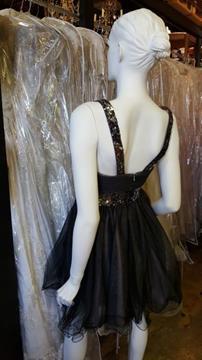 MAY QUEEN COUTURE BLACK TULLE HOMECOMING DRESS
