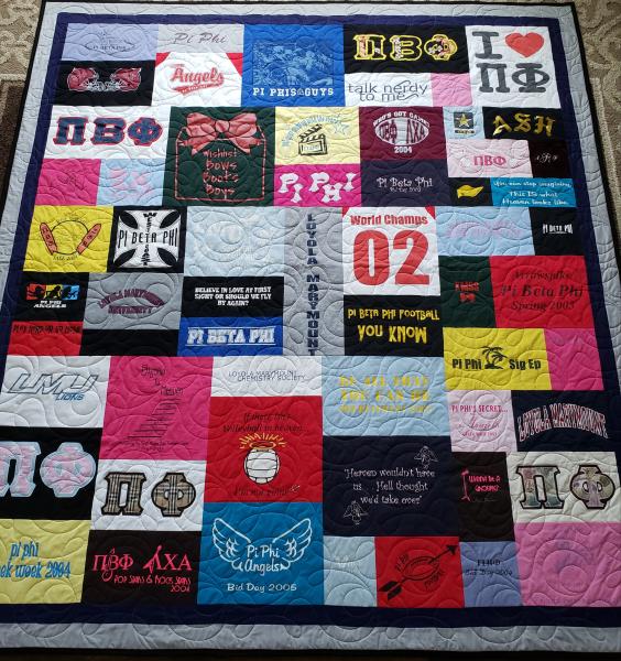 Mosaic T-shirt Quilt with Outer Border.