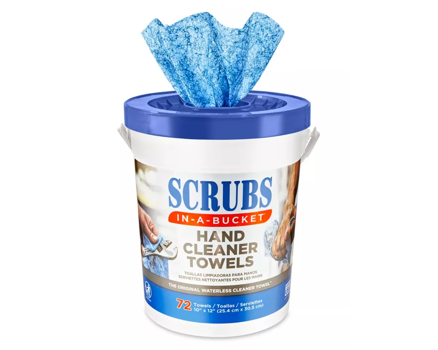 Scrub Towels in a Bucket