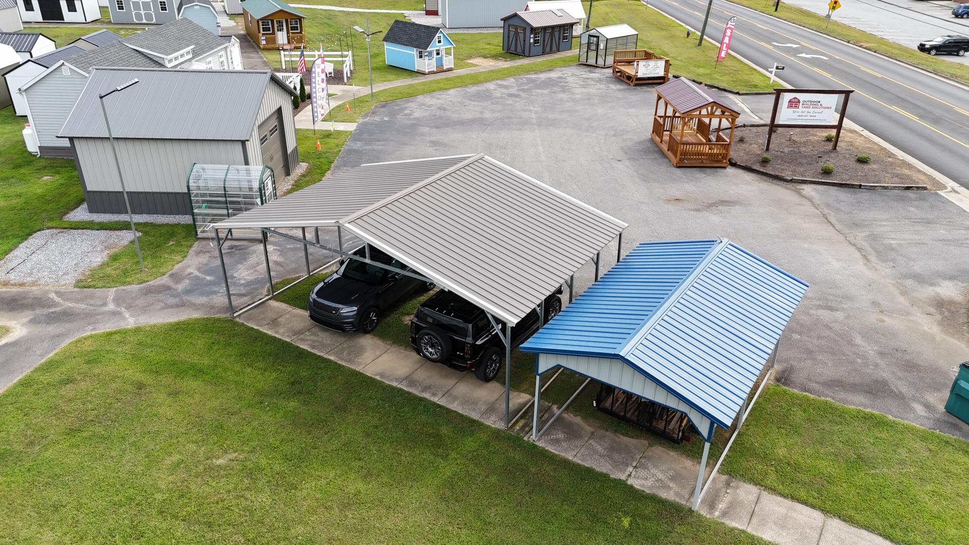 SAVE $879.35 OFF - ONLY $4,005.95 + tax - 30x20x9 VERTICAL ROOF TRIPLE CARPORT COVER