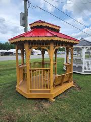 7x9 Wood Tea House Glider Bench and Swing