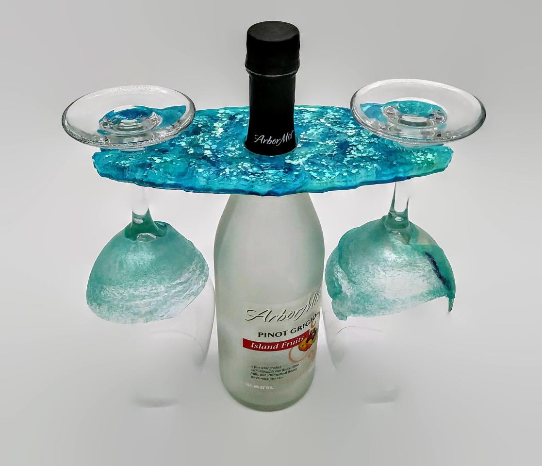 Blue wine butler.