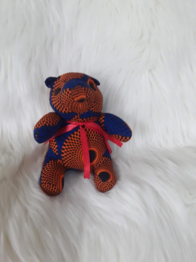 Handmade Ribbon Bow Tie Teddy Bear.