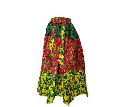 Rasta Print Ankara Maxi Skirt