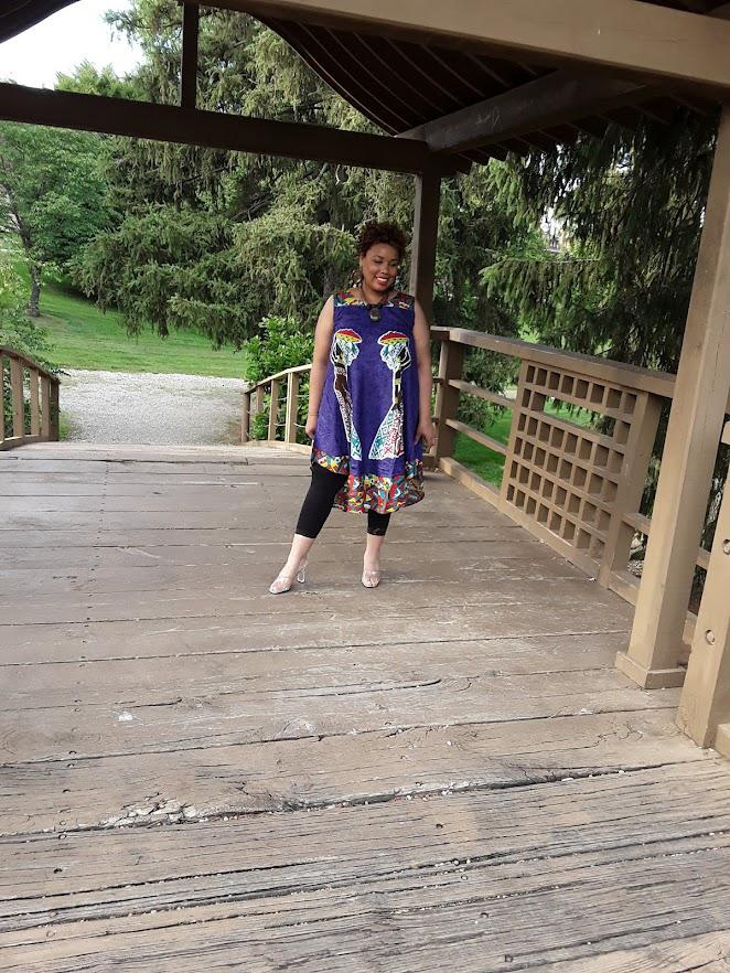 African Print Umbrella Dress.