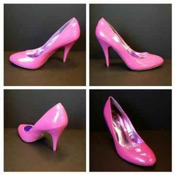 MACHI BRAND FUCHSIA PATENT PUMPS