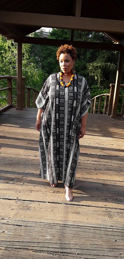 Mudcloth Print Kaftan.
