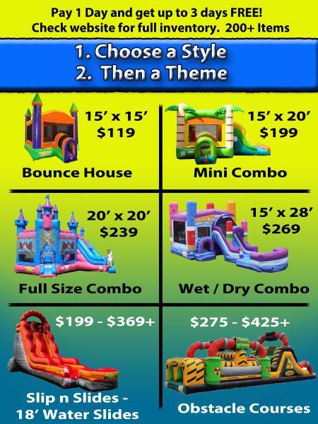 See our full inventory with over 250 inflatables and games!
