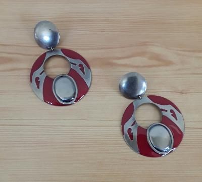 Silvertone Circle Stud Earrings