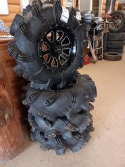 29.5x9R14 Pro Armor Anarchy ATV Tires with 4 Bolt System 3 Off Road Rims Set Of 4
