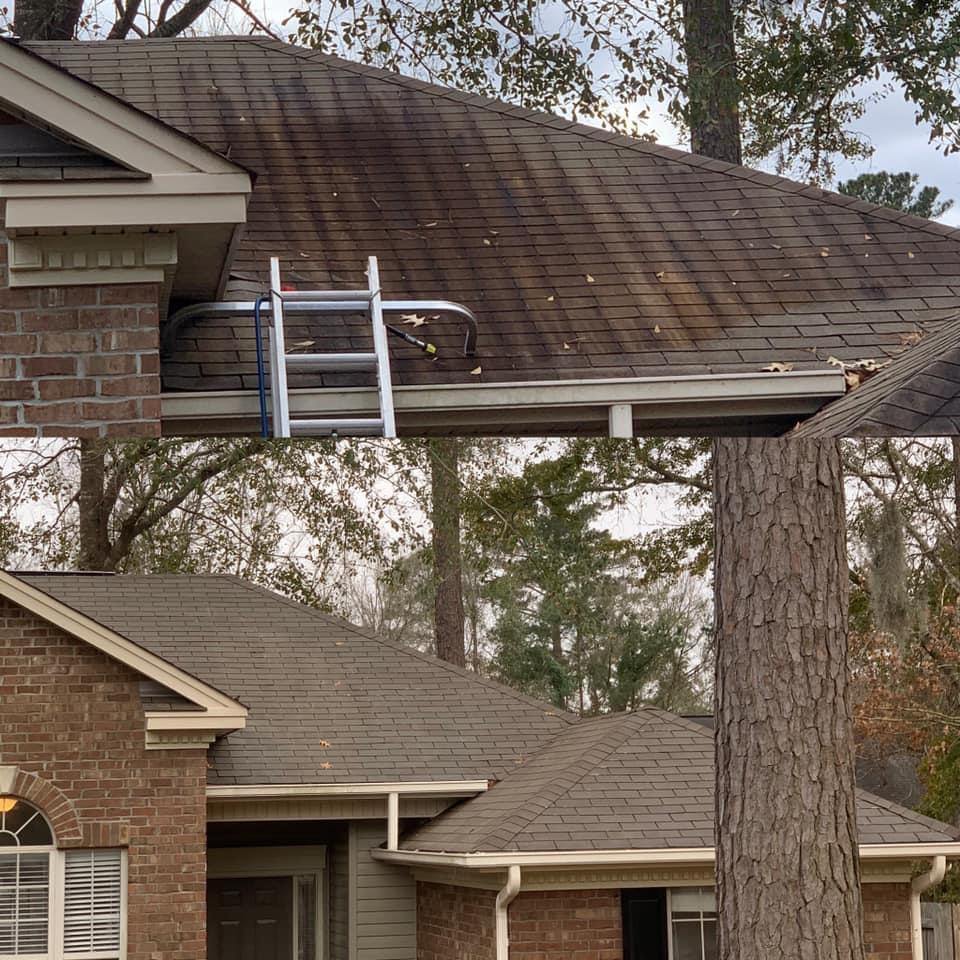 Low pressure Roof cleaning