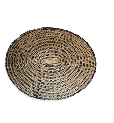 Natural Brown Traditional Unique Hand Woven Senegalese Basket, Decorative storage.