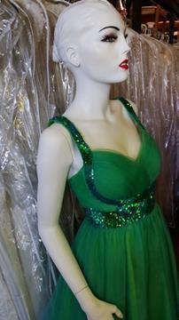 MAY QUEEN COUTURE USA EMERALD GREEN TULLE DRESS