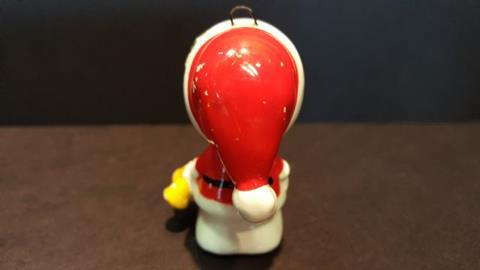 SNOOPY ORNAMENT WITH SANTA SUIT VINTAGE 1958