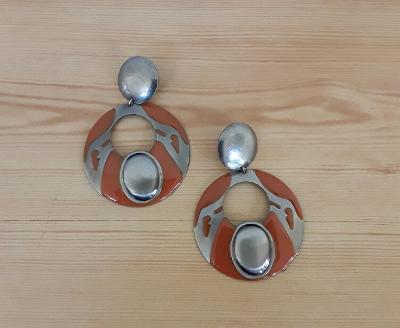 Silvertone Circle Stud Earrings