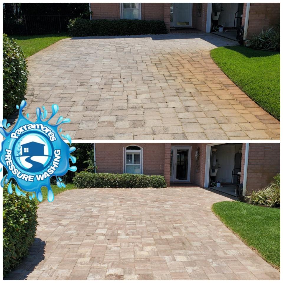 Protect your brick paver driveway with professional paver restoration services.