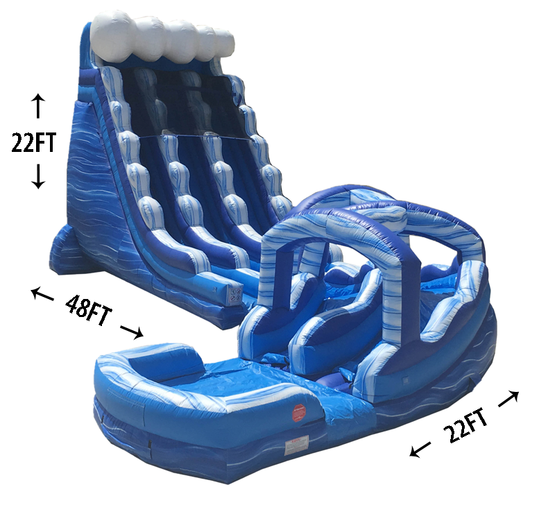 22' Blue Curve Water Slide Slide