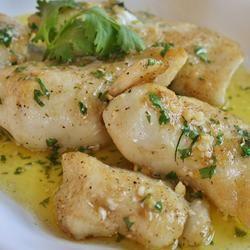 Grilled Halibut with Cilantro Garlic Butter