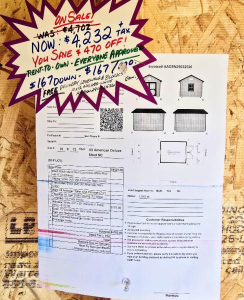 🔥SAVE $470 OFF! - 10x12 TALL WALL SHED $4,232 - $167 DOWN & $167/MO - NO CREDIT CHECK - FREE DELIVERY & BLOCKS (50 miles)