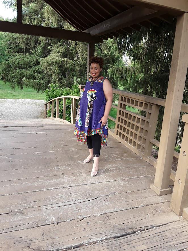 African Print Umbrella Dress.
