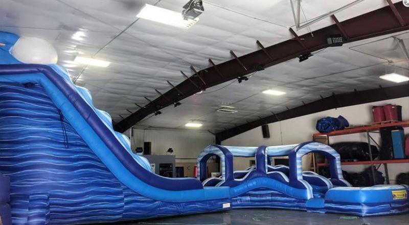 22' Blue Curve Water Slide  Slide