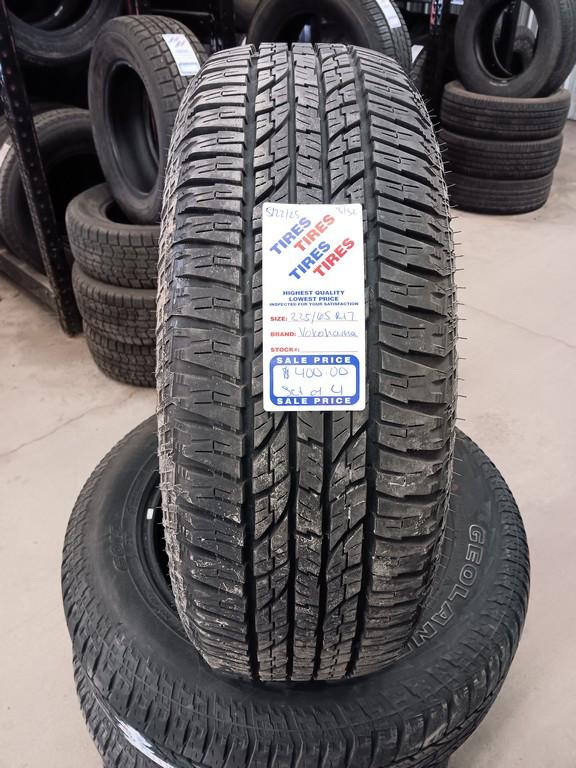 225/65R17 Yokohama Geolandar A/T Tires Set of 4