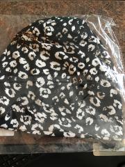 Peek-A-Boo Black and White Leopard Beanie