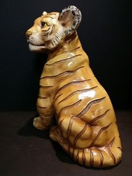 MARWAL TIGER CUB BABY ANIMAL CHALKWARE STATUE