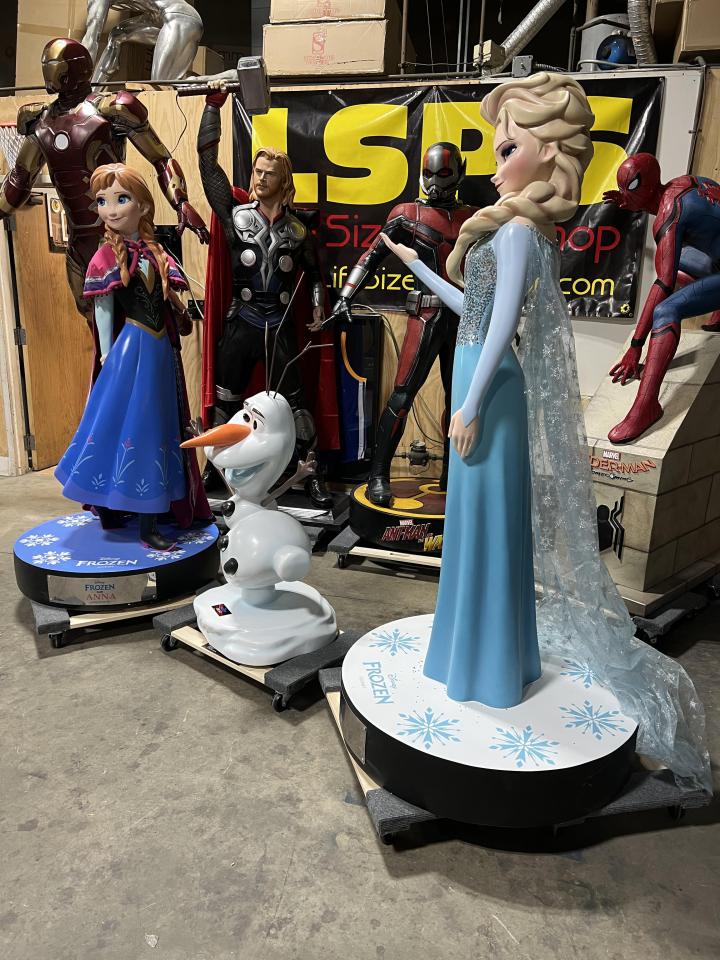 Life Size Frozen Anna, Elsa and Olaf