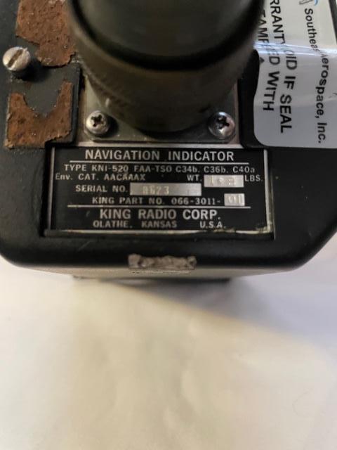King KNI-520 Navigation Indicator: GPS/VOR/LOC/Glide Slope. 14/28 Volt. Used.