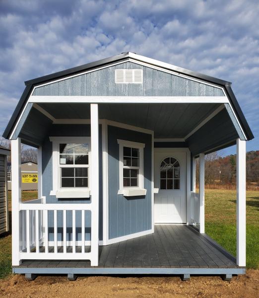 Tiny Home Potential 12x32 Lofted Barn With Deluxe Vinyl Porch