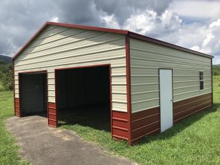 SAVE $2,518 - ONLY $7,552 + tax for this 24x25X9 Boxed Eave Roof 2 Car Garage